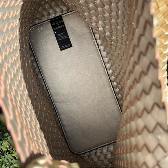 Ilse Jacobsen Hornbaek Bag Reversible Market Tote Silver Gold Braided Woven - Picture 10 of 12